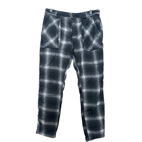 Free People Plaid Academia Rockstar Utility Pants Women 6 Black Y2K Grunge Lined - Picture 12 of 14
